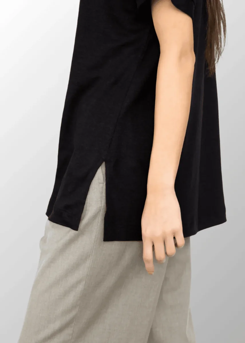 Maglia manica corta Giusy con spacchi laterali in Puro Lino - immagine 4