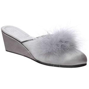 Beatrice Marabou: Pantofole da Donna di quattro colori in raso con Piume