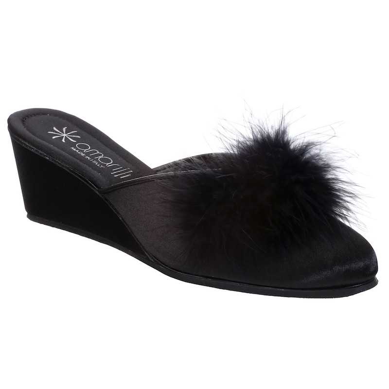 Beatrice Marabou: Pantofole da Donna di quattro colori in raso con Piume - immagine 4