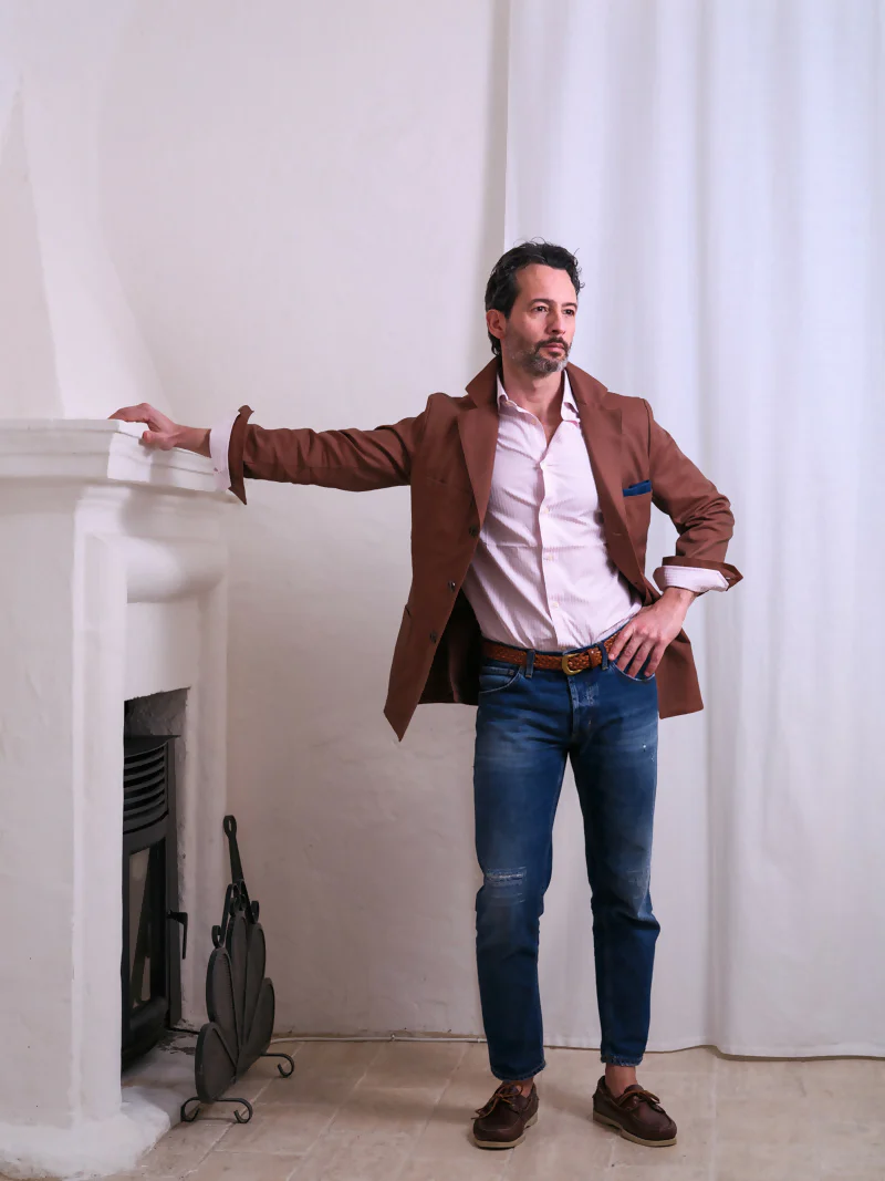 Giacca sahariana cotone 100% - Terra di Siena - immagine 5