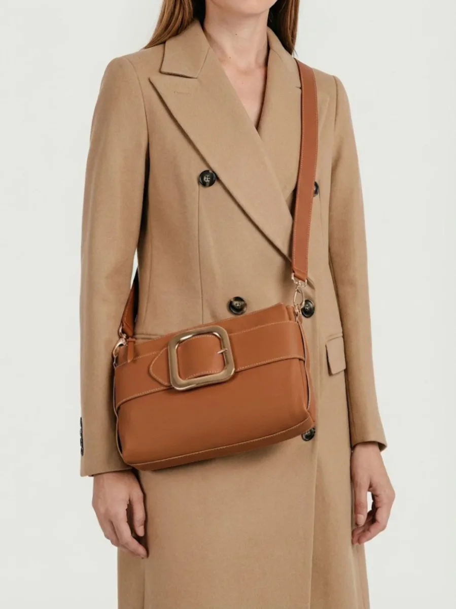 BORSA TRACOLLA IN PELLE CUOIO - immagine 4