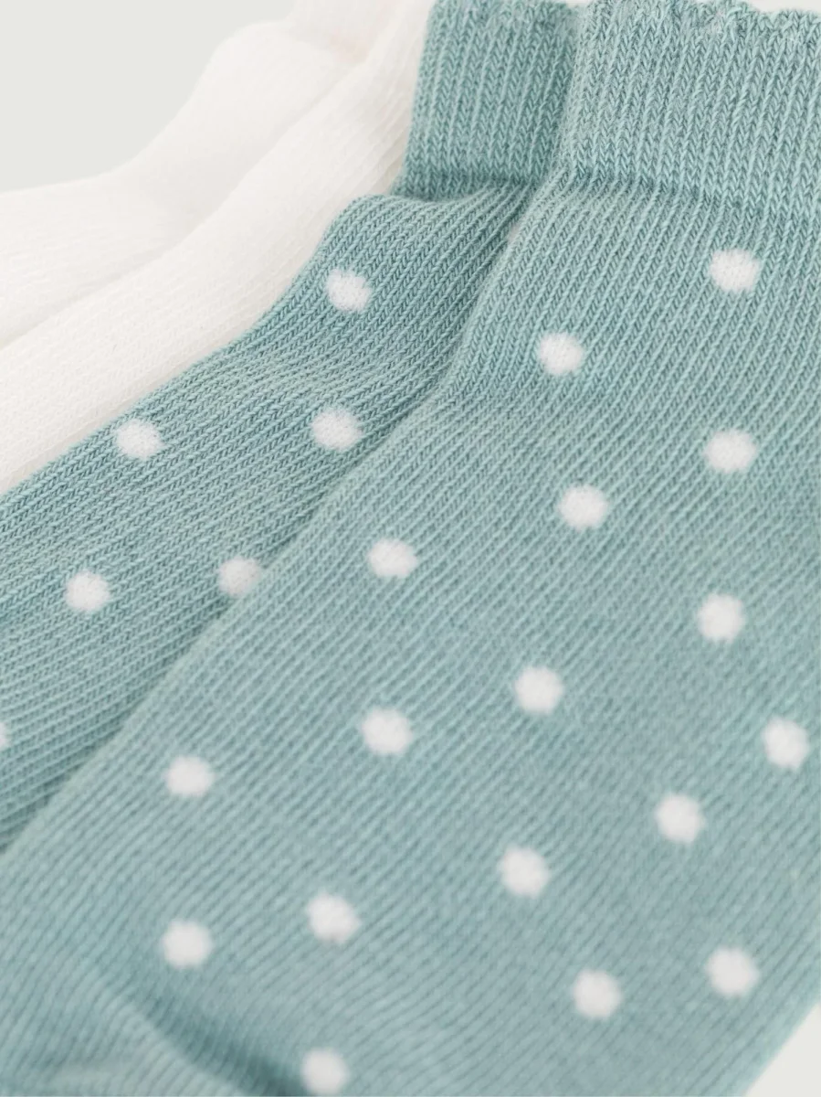 2 paia di calzini in cotone a pois bambina - immagine 3