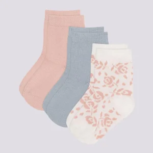 3 PAIA DI CALZINI BEBÈ IN COTONE A FIORI