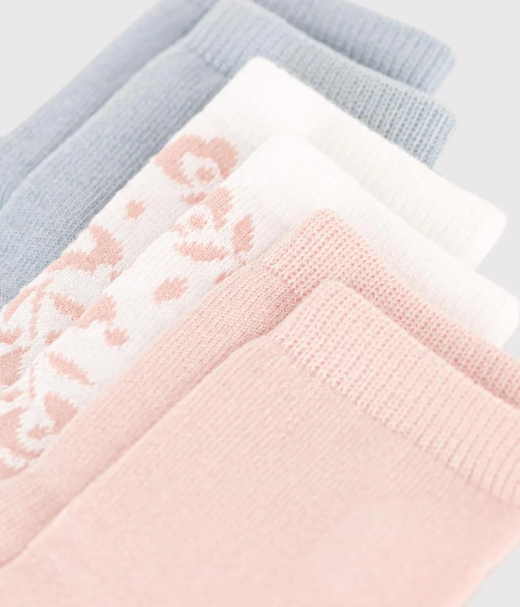 3 PAIA DI CALZINI BEBÈ IN COTONE A FIORI - immagine 3