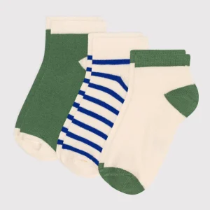3 paia di calzini in cotone a righe bambino