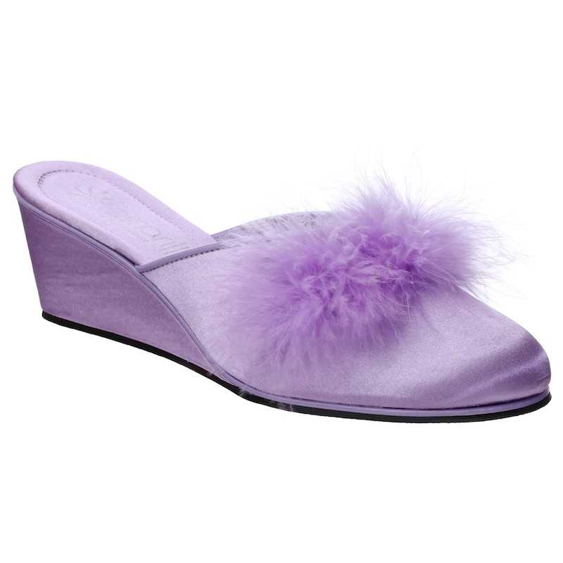 Beatrice Marabou: Pantofole da Donna di quattro colori in raso con Piume - immagine 3
