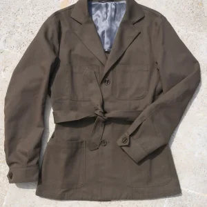 Giacca sahariana cotone 100% - Muschio