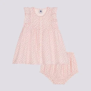 ABITO A MANICA CORTA E PAGLIACCETTO IN GARZA DI COTONE PER BEBÈ