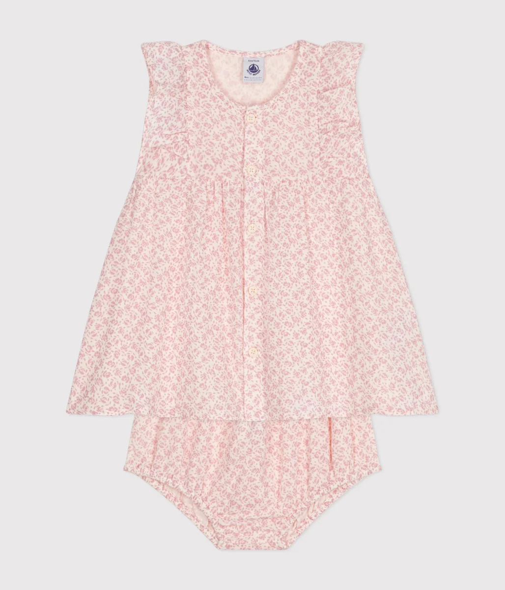 ABITO A MANICA CORTA E PAGLIACCETTO IN GARZA DI COTONE PER BEBÈ - immagine 9