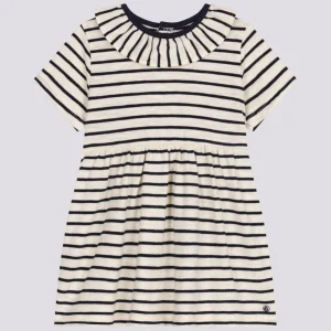 ABITO A MANICHE CORTE A RIGHE IN JERSEY FIAMMATO