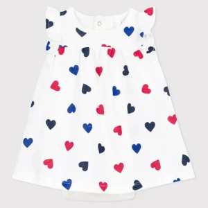 ABITO A MANICHE CORTE CON BODY INTEGRATO STAMPA CUORI