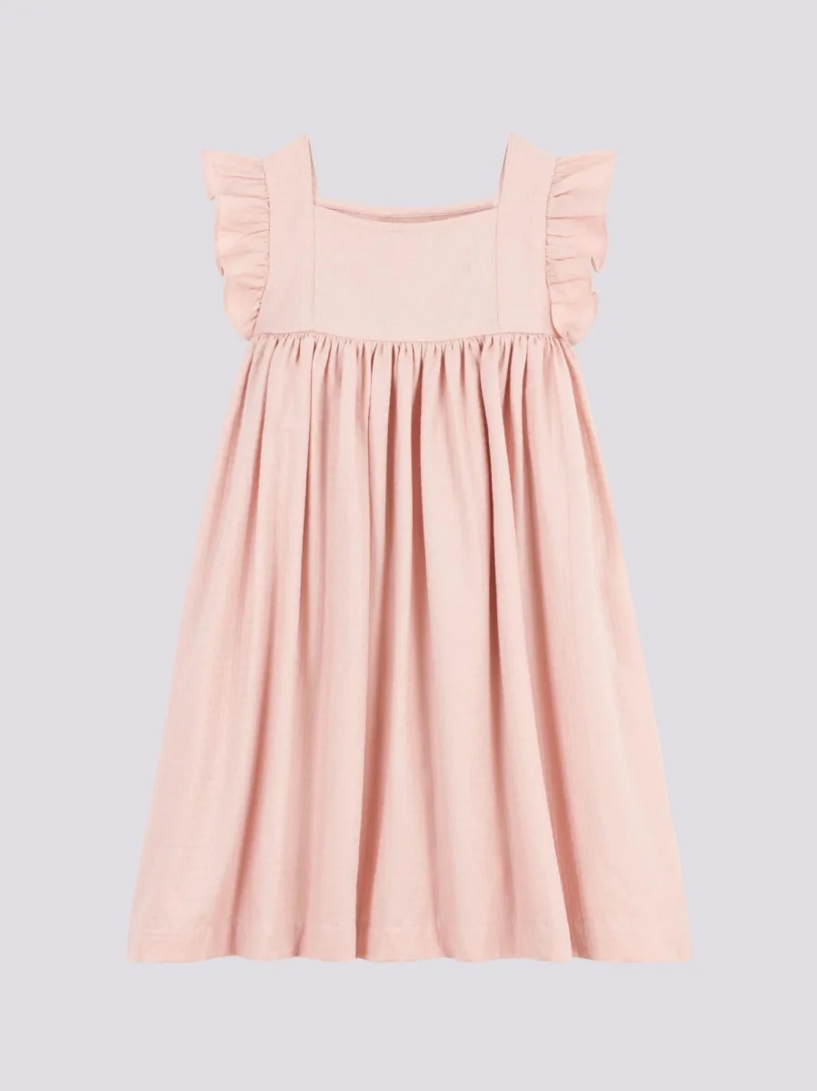 ABITO BAMBINA SENZA MANICHE IN COTONE LAVORATO