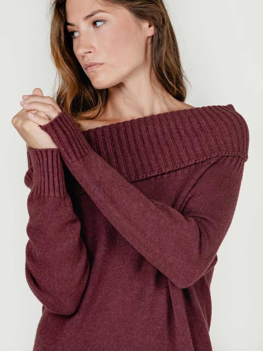 ABITO CORTO IN MAGLIA BORDEAUX - immagine 5