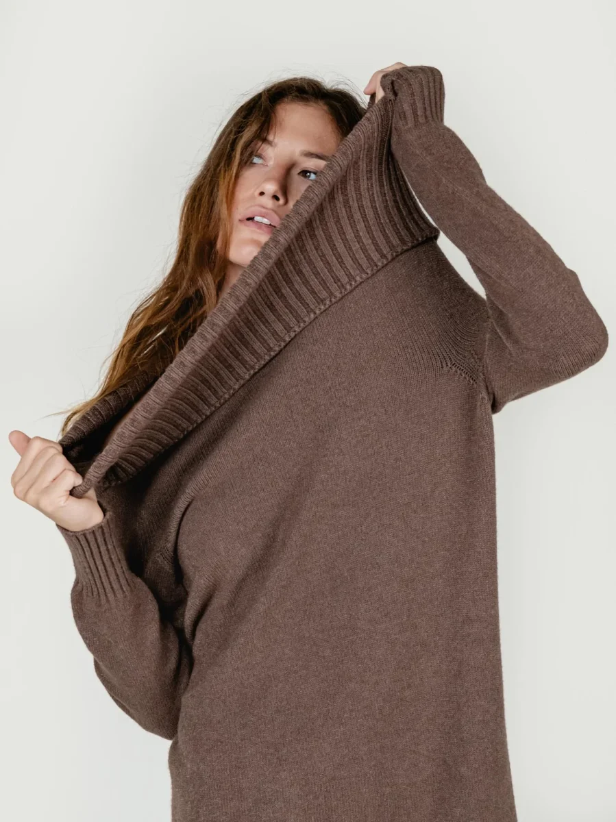 ABITO CORTO IN MAGLIA MARRONE - immagine 5