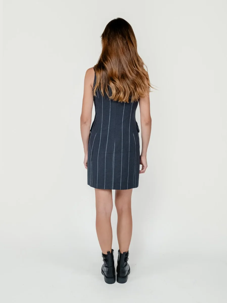 ABITO GILET GESSATO GRIGIO ANTRACITE - immagine 4