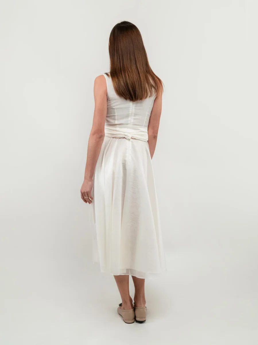 ABITO LUNGO BIANCO CON FUSCIACCA - immagine 5