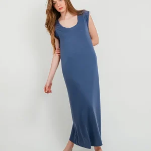 ABITO LUNGO BLUETTE CON MANICHE CORTE