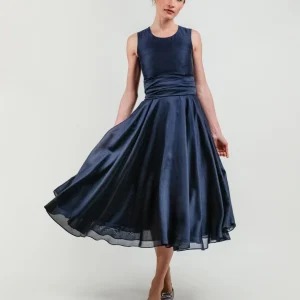 ABITO LUNGO BLU CON FUSCIACCA