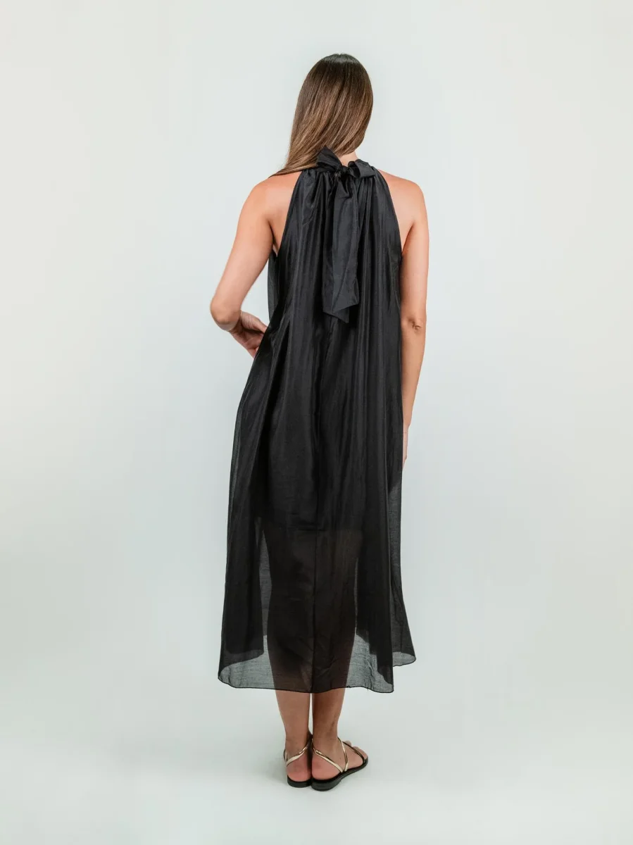 ABITO LUNGO CON SCOLLO HALTER NERO - immagine 4