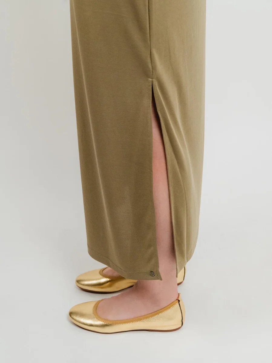 ABITO LUNGO KAKI CON MANICHE CORTE - immagine 6