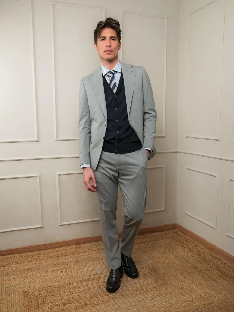 ABITO MONOPETTO IN FRESCO LANA GRIGIO