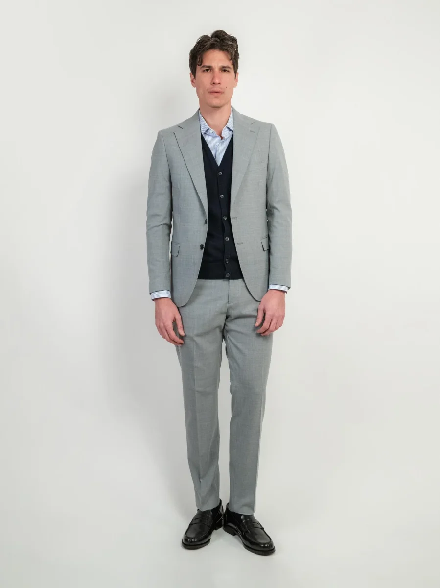 ABITO MONOPETTO IN FRESCO LANA GRIGIO - immagine 3