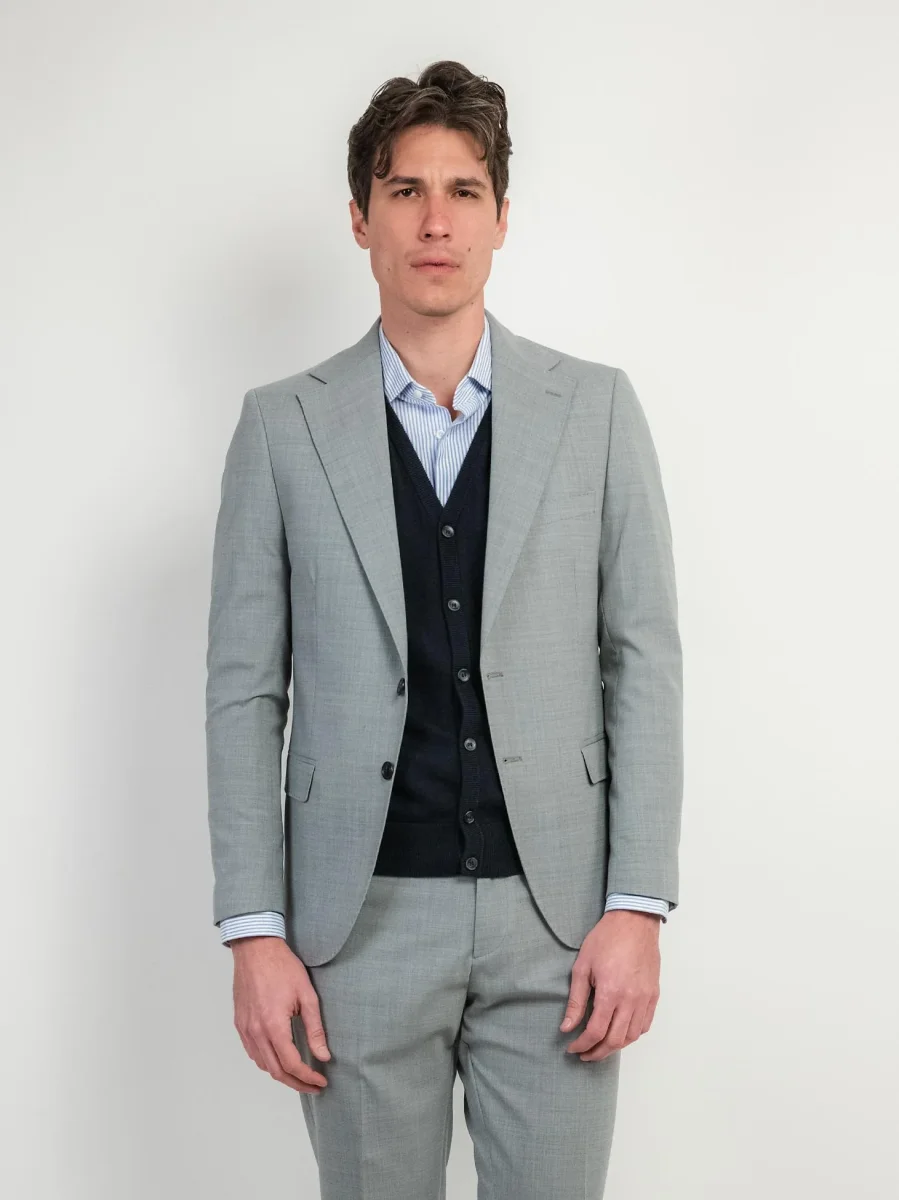 ABITO MONOPETTO IN FRESCO LANA GRIGIO - immagine 6