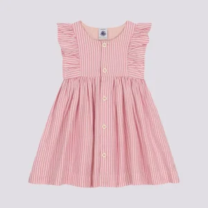 ABITO ROSA A MANICA CORTA IN POPELINE BEBÈ