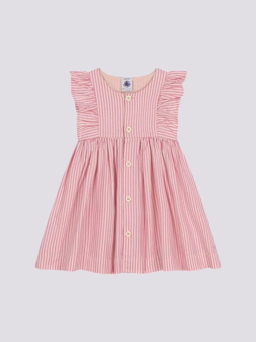 ABITO ROSA A MANICA CORTA IN POPELINE BEBÈ