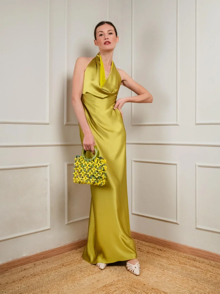 ABITO SCOLLO DRAPPEGGIATO PISTACCHIO - immagine 7