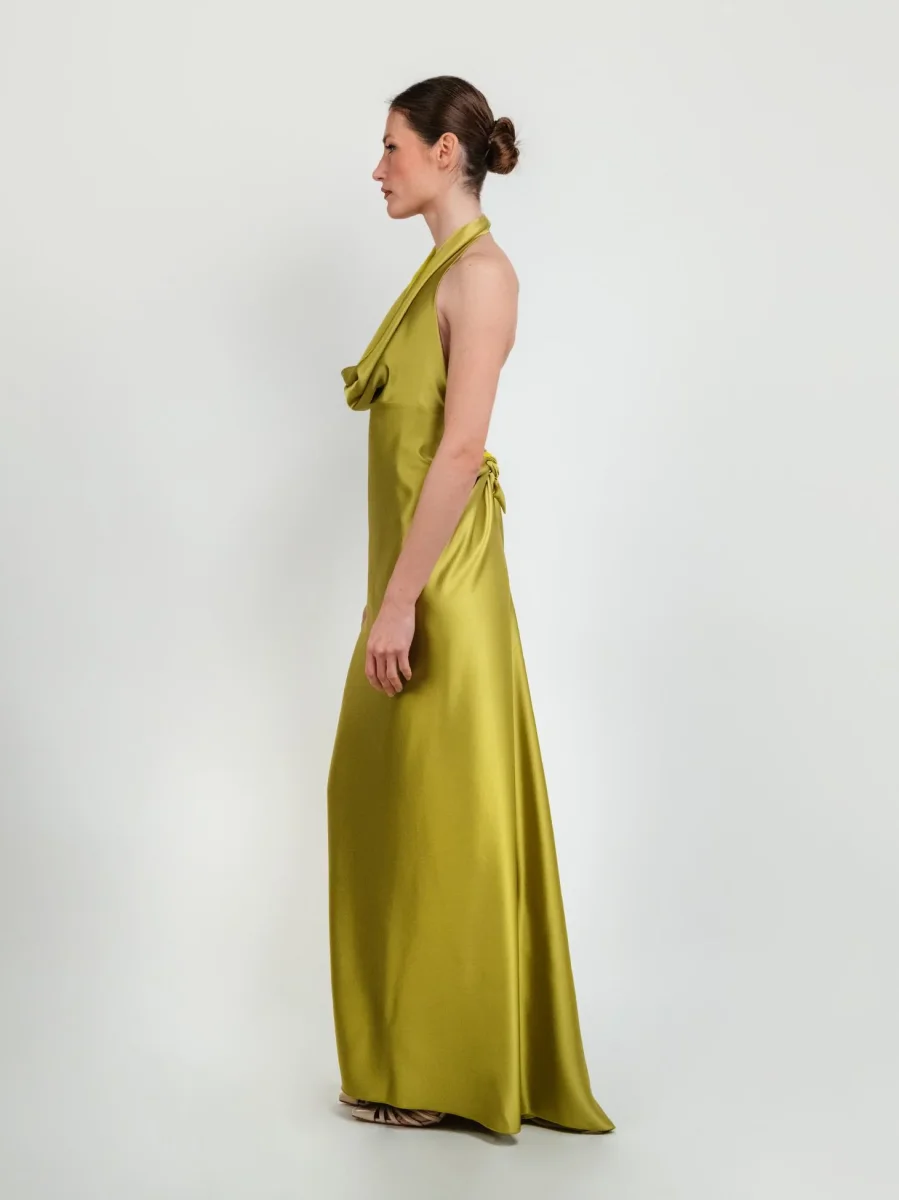 ABITO SCOLLO DRAPPEGGIATO PISTACCHIO - immagine 3