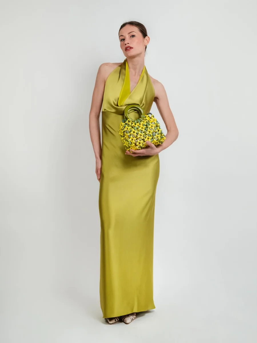 ABITO SCOLLO DRAPPEGGIATO PISTACCHIO - immagine 8