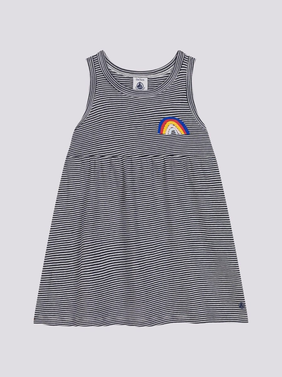 ABITO SENZA MANICHE BEBÈ IN COTONE RIGATO