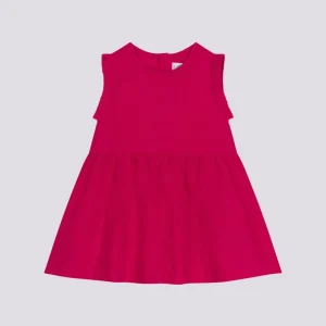 ABITO SENZA MANICHE FUCSIA IN LINO BEBÈ