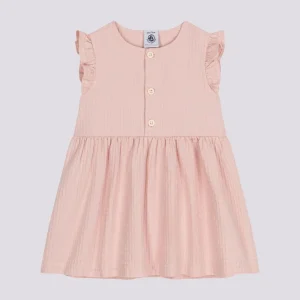 ABITO SENZA MANICHE ROSA BEBÈ IN COTONE OPERATO