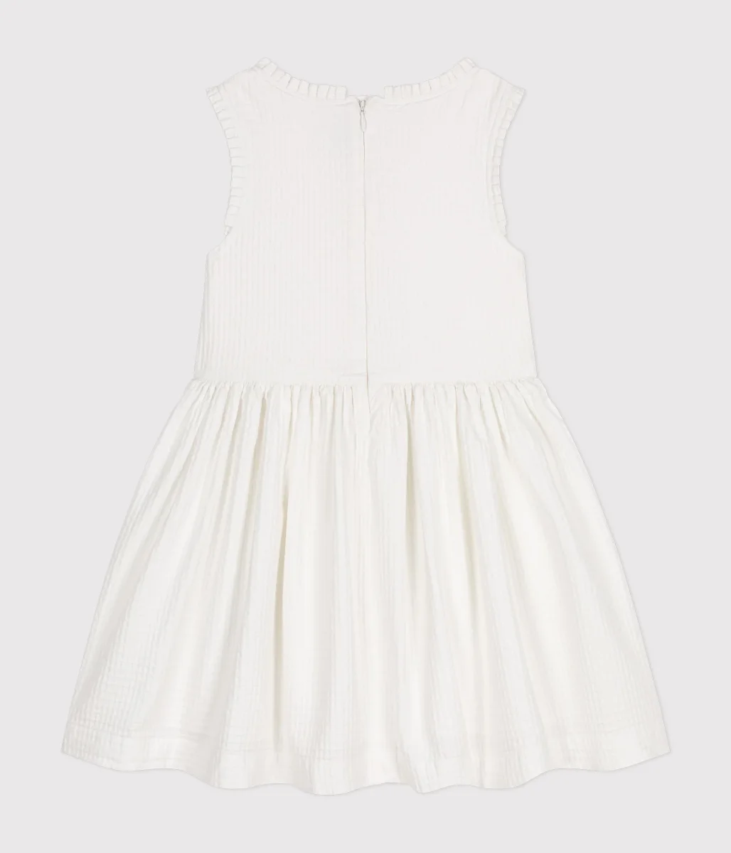 ABITO SMANICATO BIANCO IN COTONE OPERATO BAMBINA - immagine 5