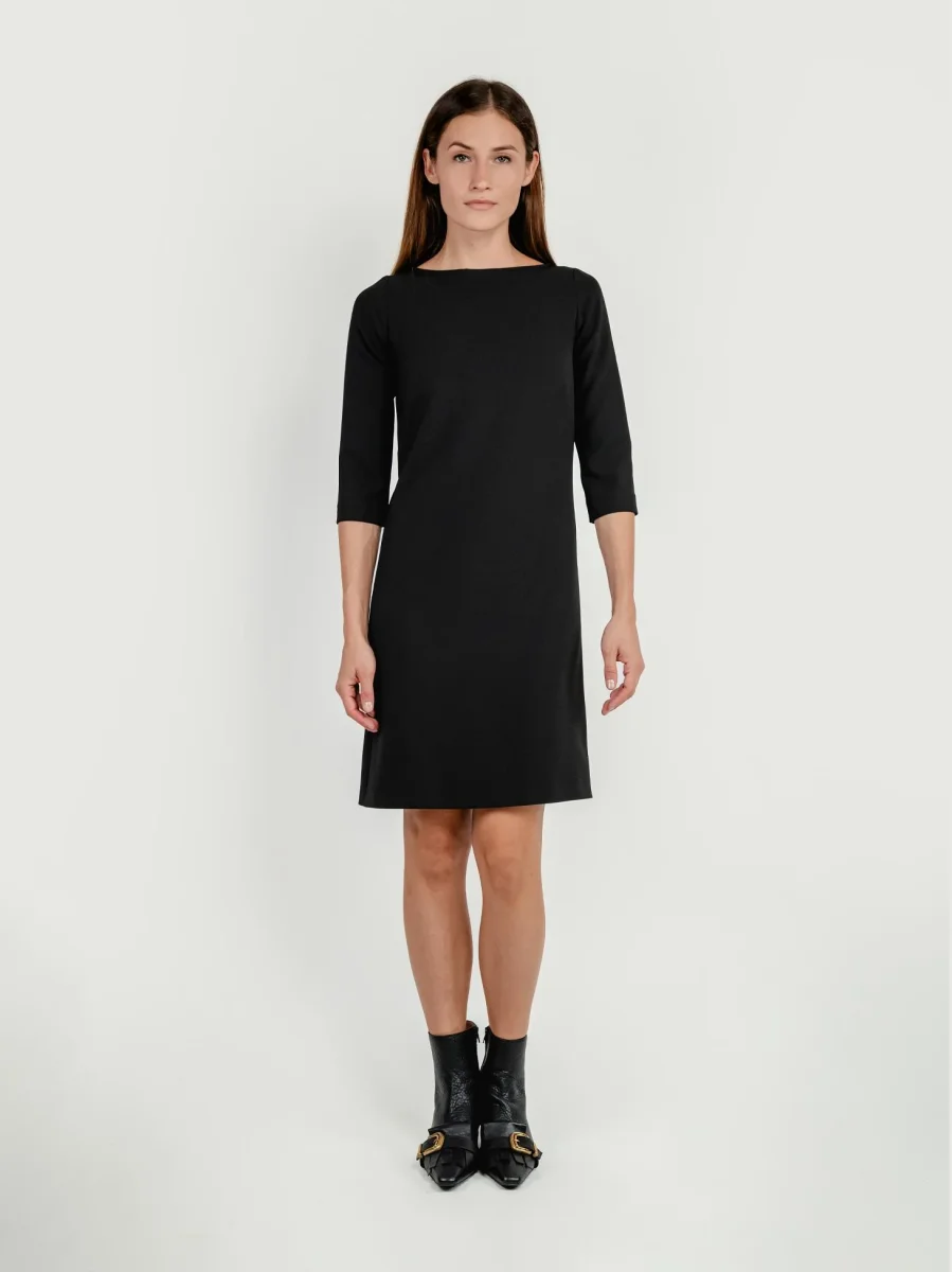 ABITO TUBINO CON MANICA A 3/4 NERO