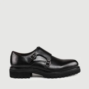 ALLACCIATA DOPPIA FIBBIA IN PELLE NERA