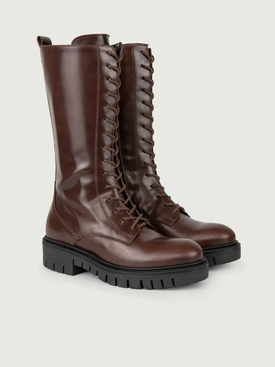 ANFIBIO ALTO IN PELLE MARRONE - immagine 3