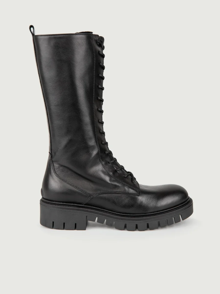 ANFIBIO ALTO IN PELLE NERO