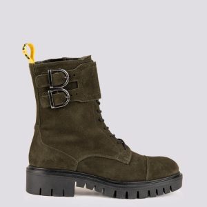 ANFIBIO BiMOR CON DOPPIA FIBBIA IN CAMOSCIO VERDE SALVIA