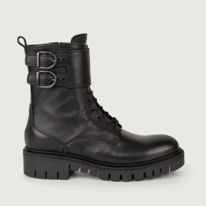 ANFIBIO IN PELLE MARTELLATA NERA