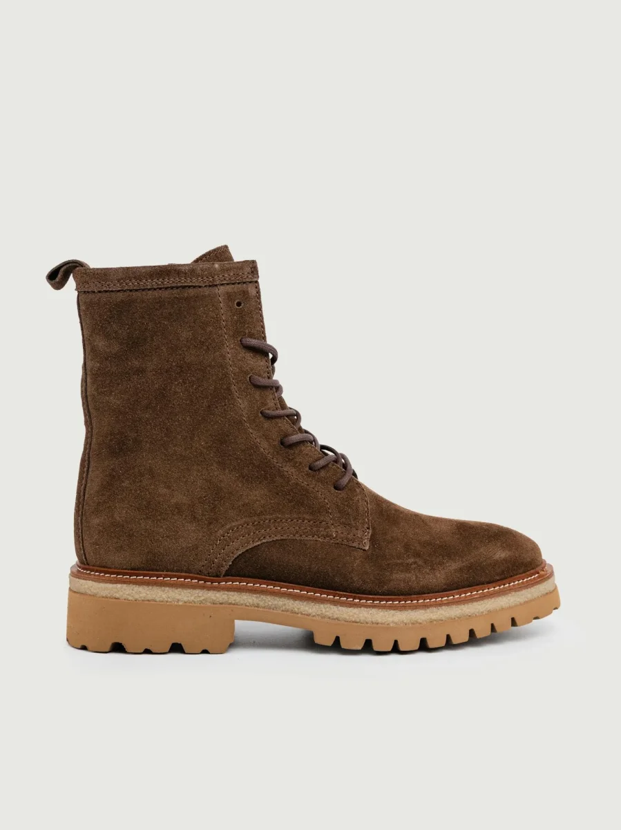 ANFIBIO IN PELLE SCAMOSCIATA CACAO