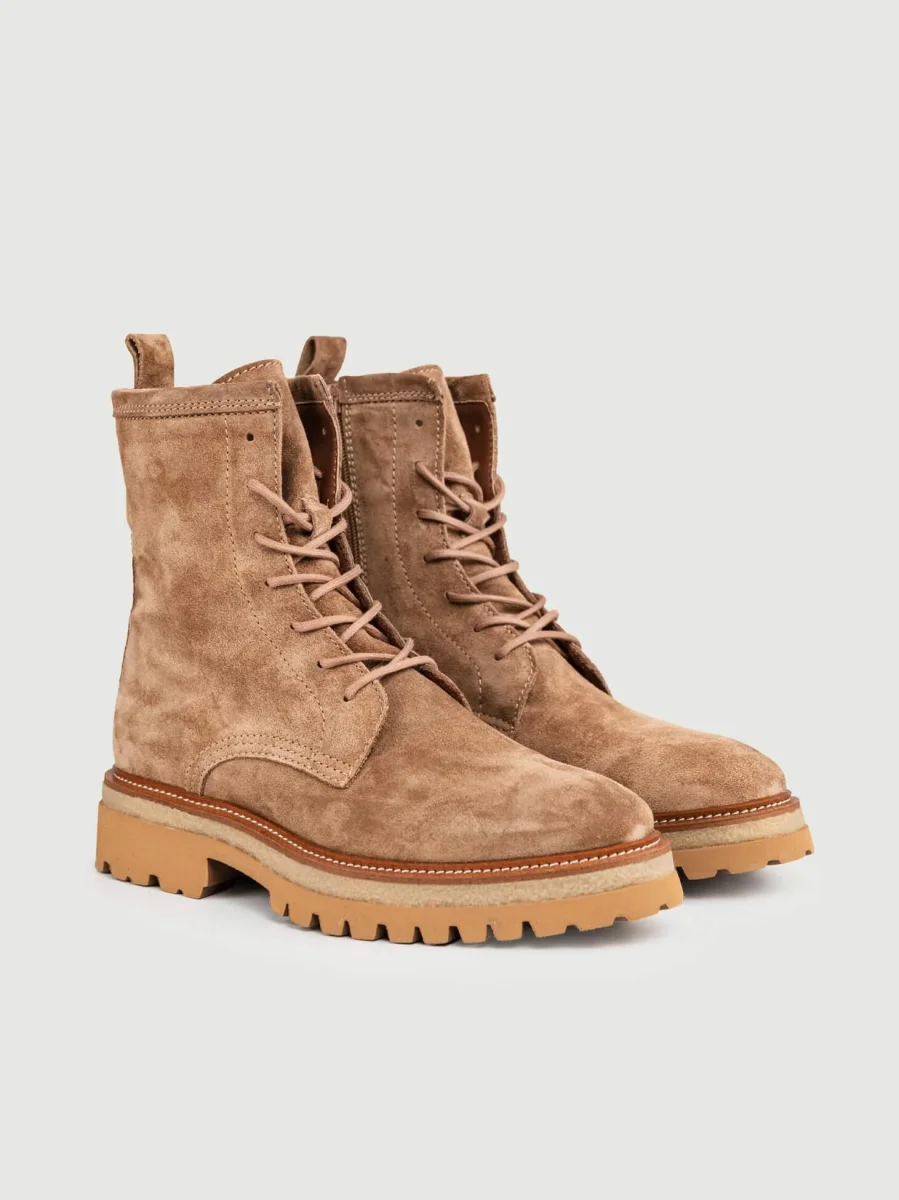 ANFIBIO IN PELLE SCAMOSCIATA TAUPE - immagine 3