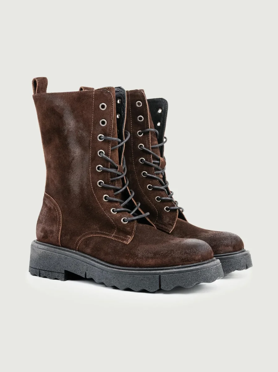 ANFIBIO IN PELLE SCAMOSCIATA TESTA MORO - immagine 3