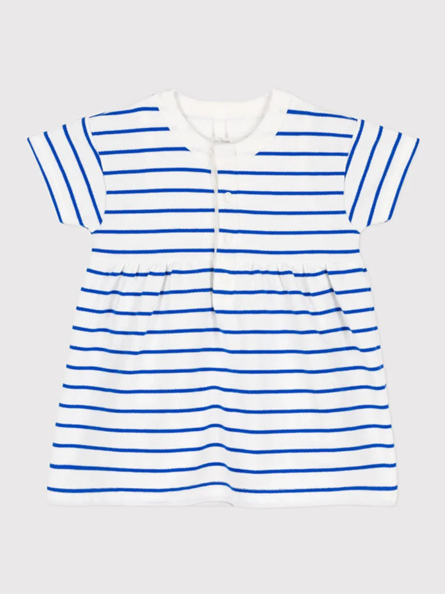 Abito In Tessuto Felpato Bebè Con Body Integrato