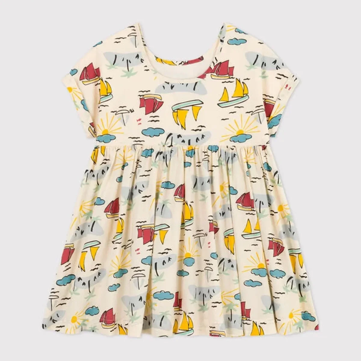 Abito a manica corta in popeline bambina - immagine 3
