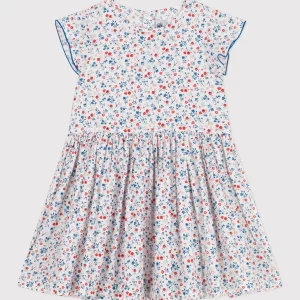 Abito a maniche corte in cotone a fiori bambina