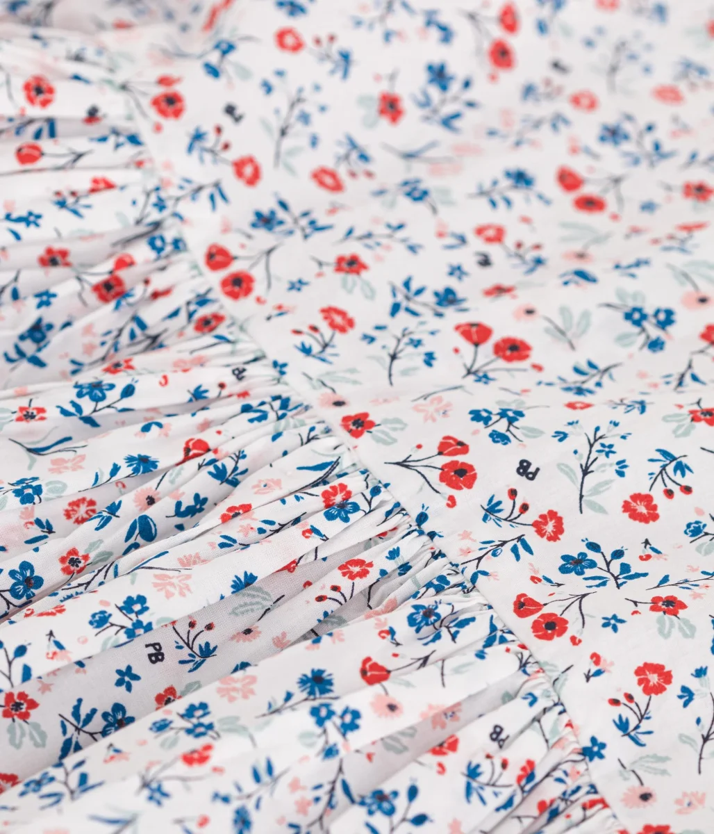 Abito a maniche corte in cotone a fiori bambina - immagine 4