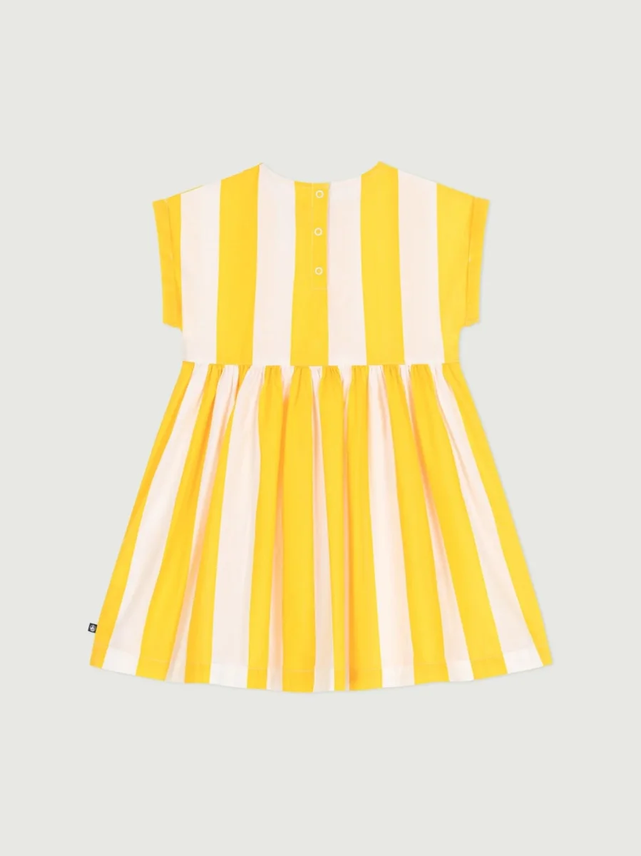 Abito a maniche corte in cotone a righe bambina - immagine 3